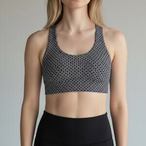 Lululemon Enlite Bra NWT Womens Sz 32B Monochromatic Black Running Lightweight